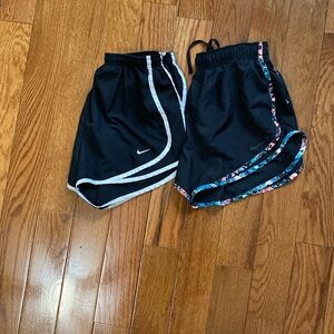Nike Black Women's Shorts with White and Multicolor Trim